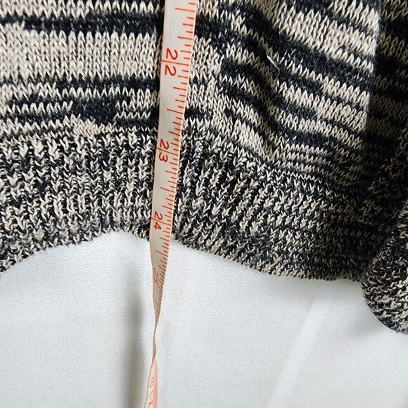 Eileen Fisher Sweater Sz S Cardigan Open Front Organic Linen Black Gray Beachy - Picture 6 of 6